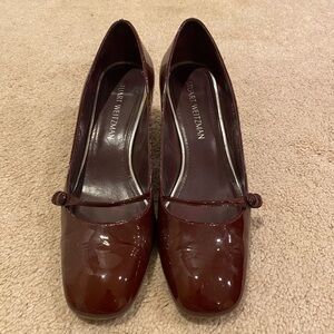 Stuart Weitzman Burgundy Mary Jane Shoes